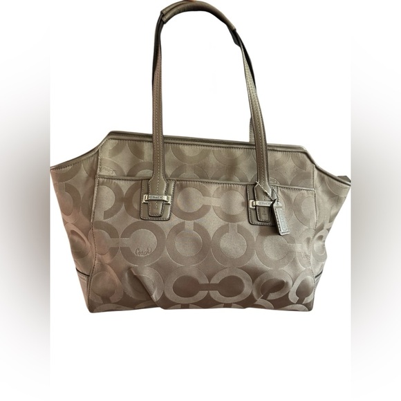 Coach Handbags - Coach Tan Signature Tote Bag | Very Good Condition
